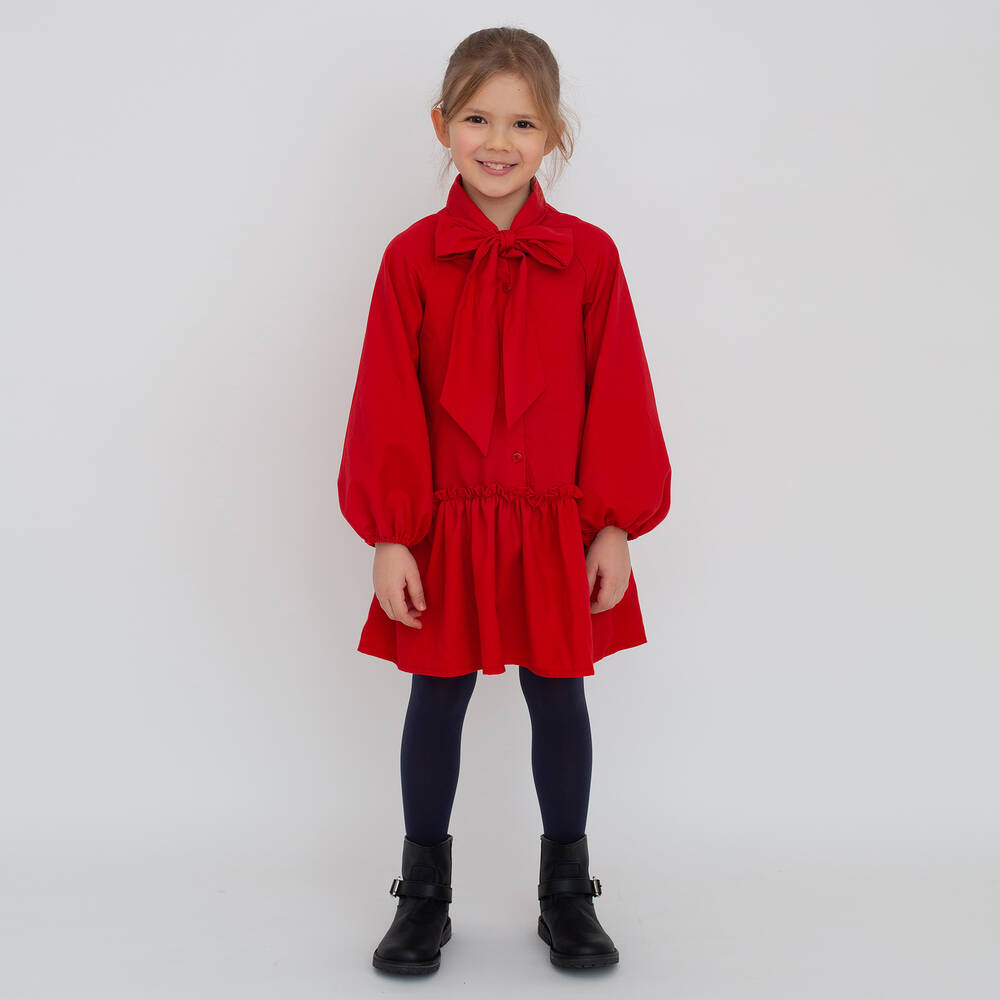 Piccola Ludo-فستان لون أحمر | Childrensalon Outlet