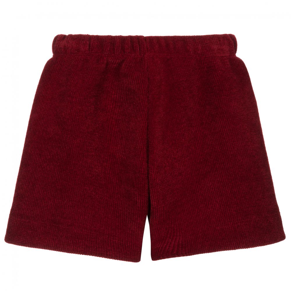 Piccola Ludo-Girls Red Chenille Shorts | Childrensalon Outlet