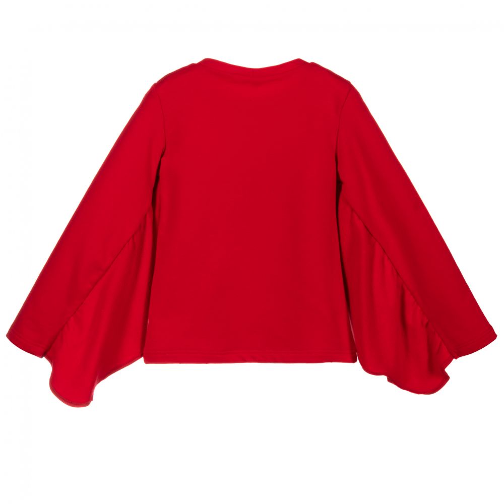 Piccola Ludo Girls Red Jersey Blouse Childrensalon Outlet