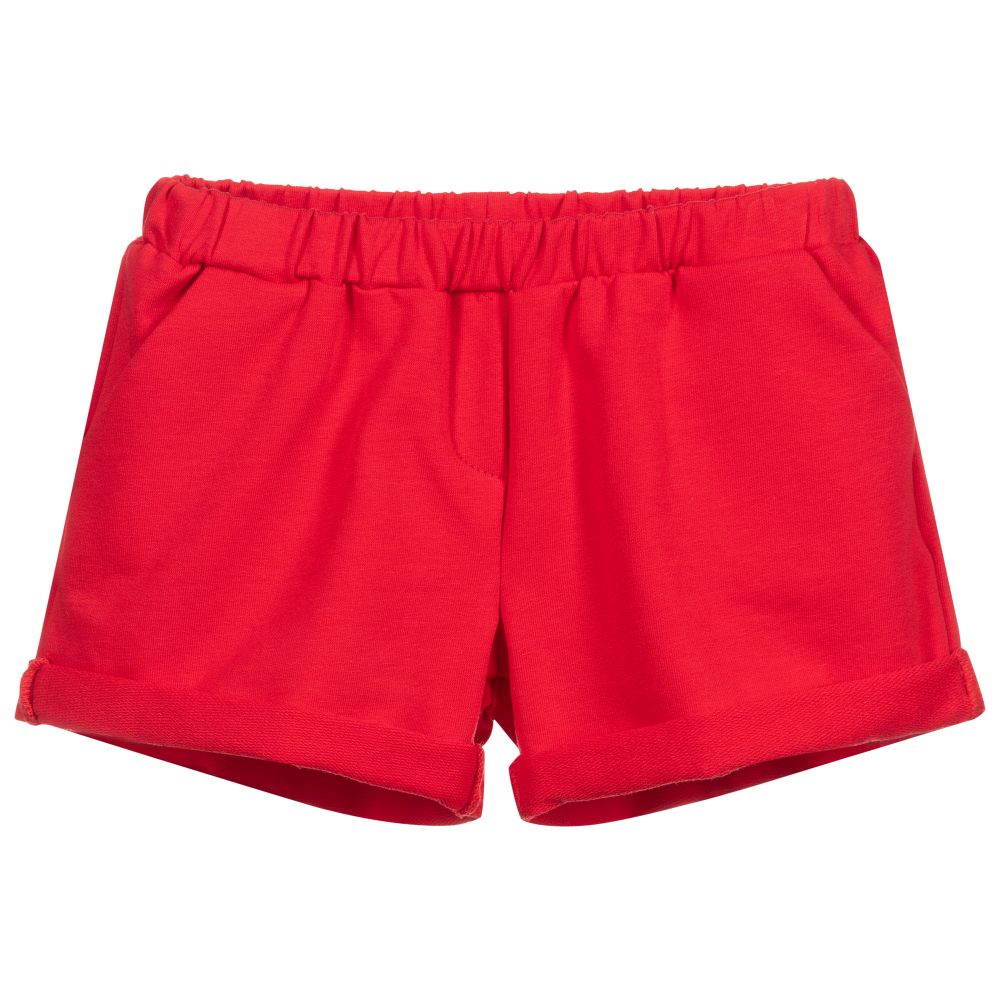 Piccola Ludo - Girls Red Jersey Shorts | Childrensalon