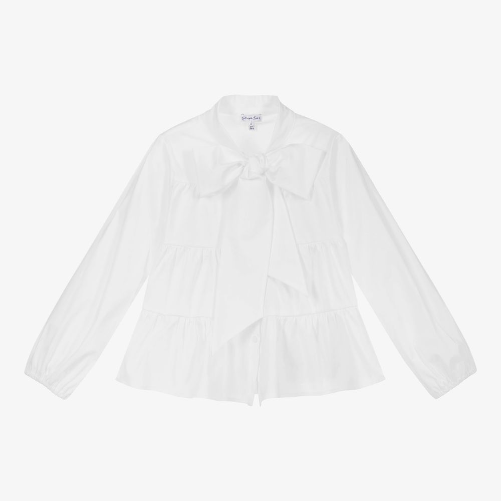 Piccola Ludo - Белая блузка с рюшами для девочек | Childrensalon