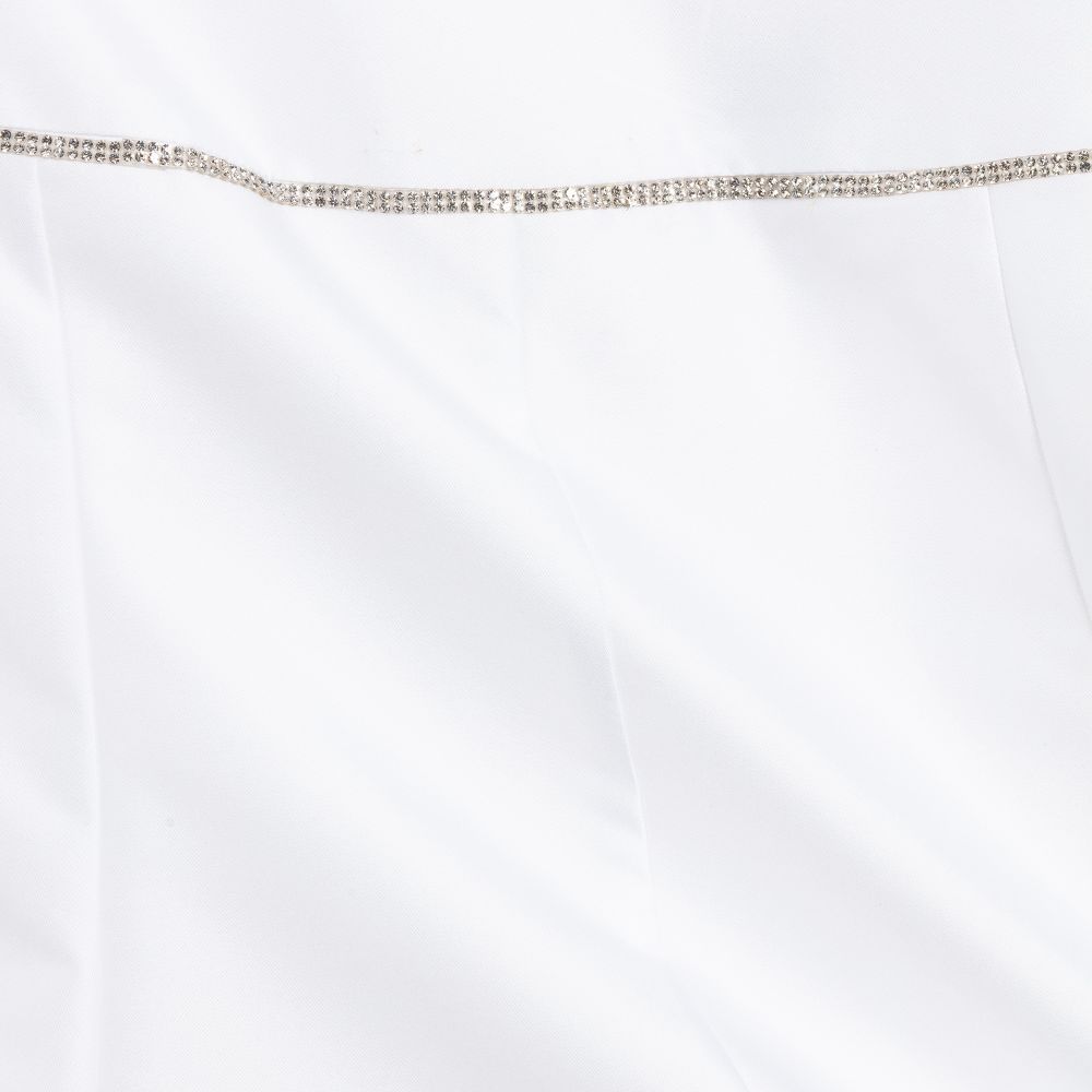 بيكولا لودو-فستان ساتان لون أبيض | Childrensalon Outlet