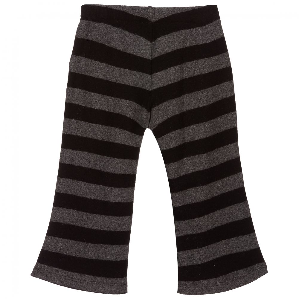 Piccola Ludo-Grey & Black Knitted Trousers | Childrensalon Outlet