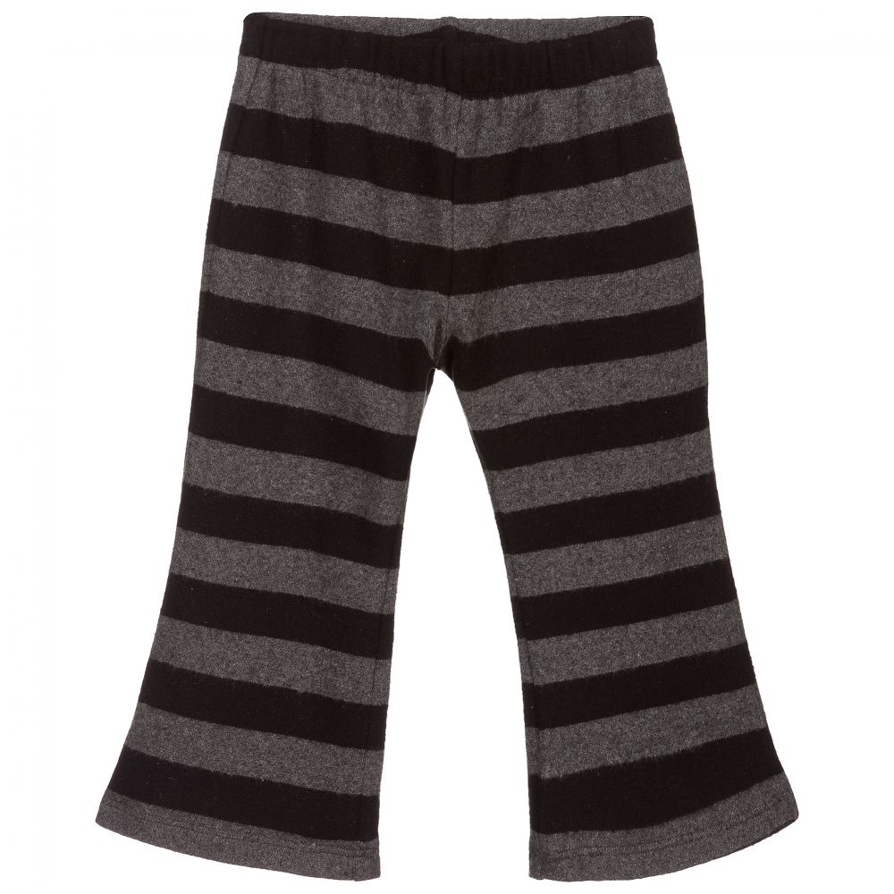 Piccola Ludo - Grey & Black Knitted Trousers | Childrensalon