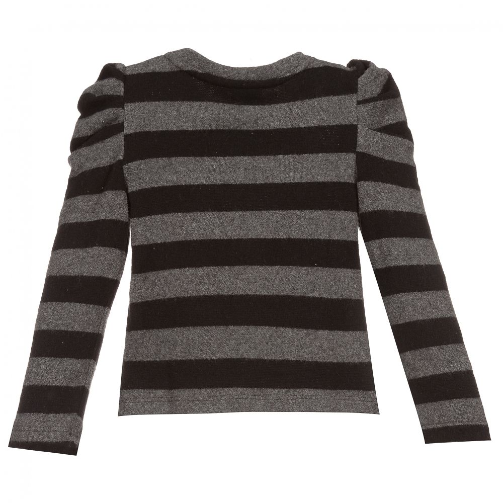 Piccola Ludo Grey Black Striped Sweater Childrensalon Outlet