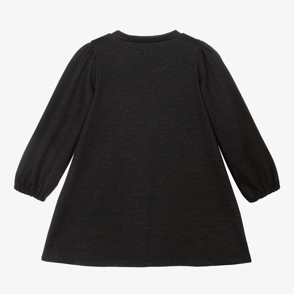 Piccola Ludo-فستان فيسكوز جيرسي لون رمادي داكن | Childrensalon Outlet