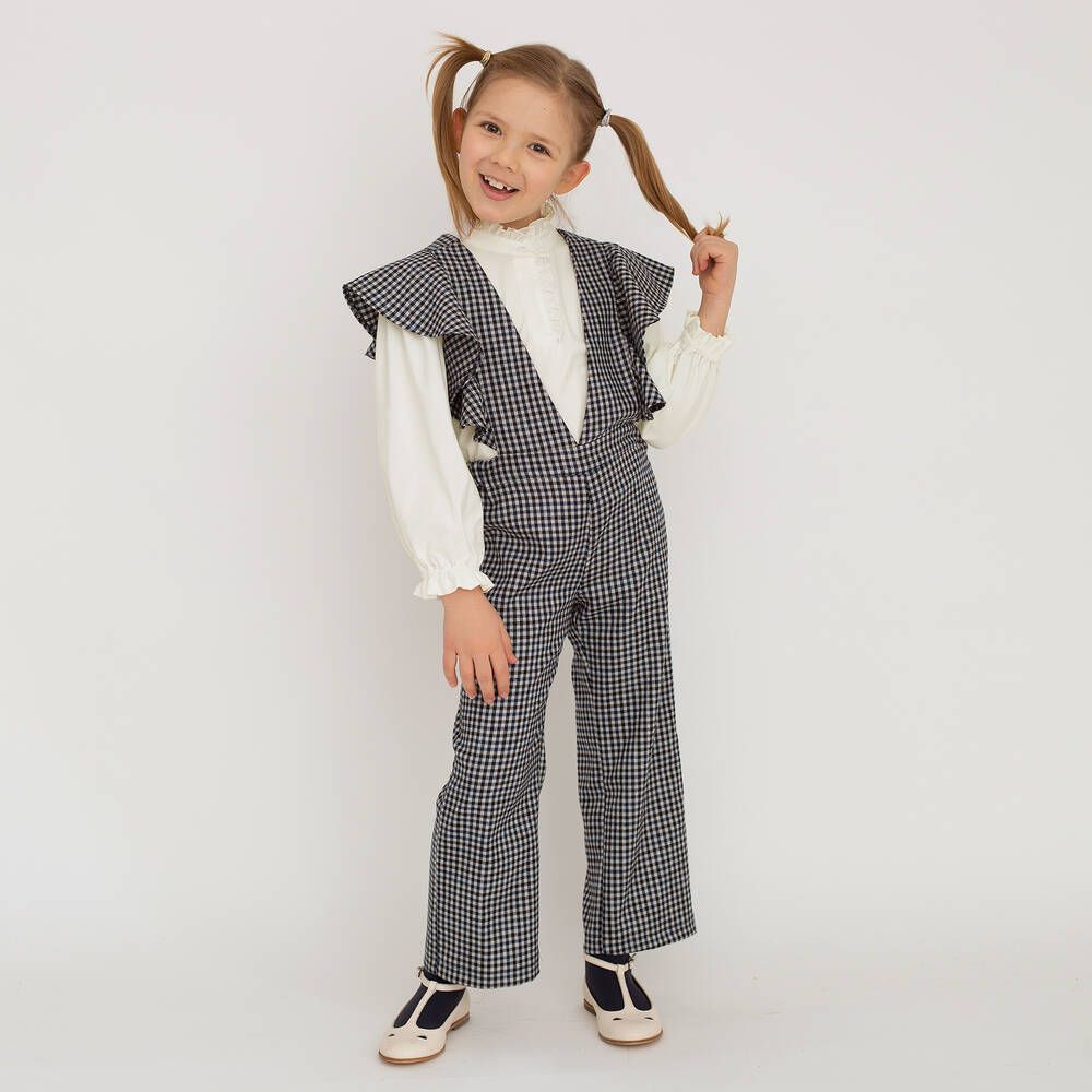 Piccola Ludo-Синие брюки в клетку | Childrensalon Outlet