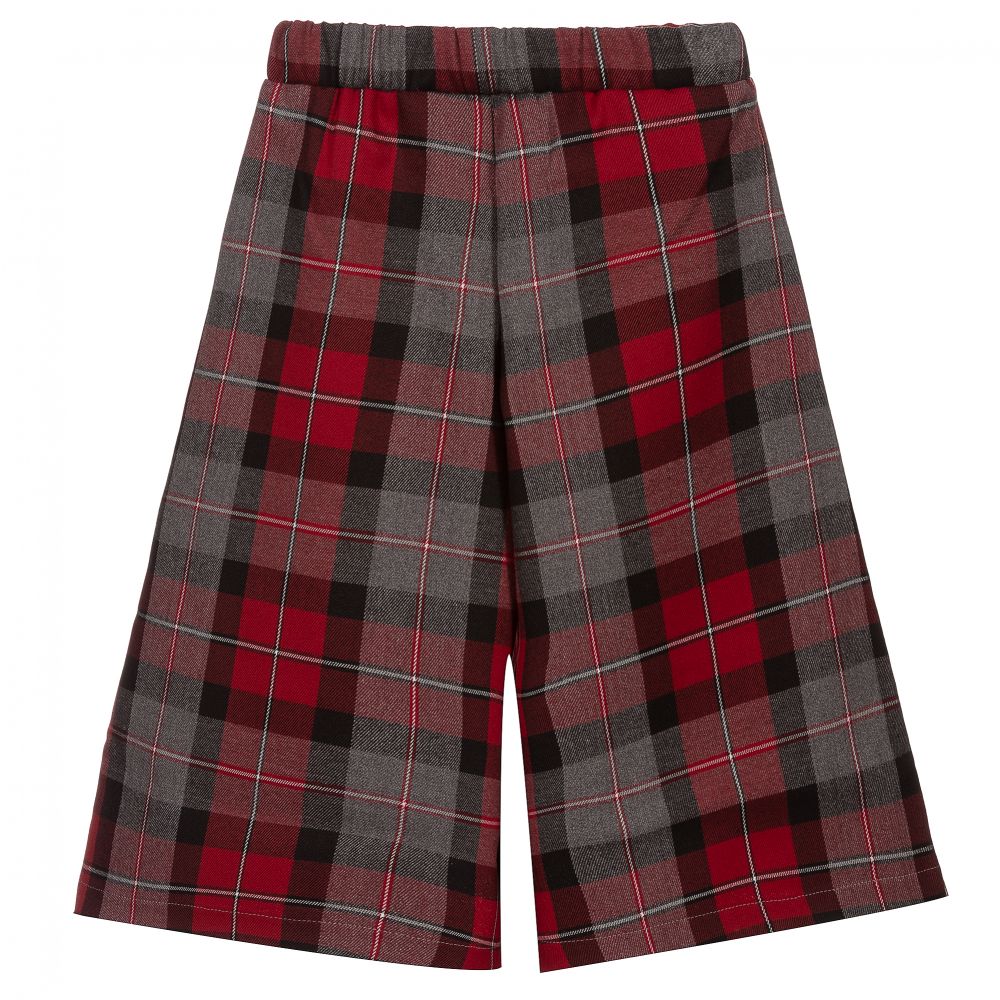 بيكولا لودو-Red & Grey Check Culottes | Childrensalon Outlet