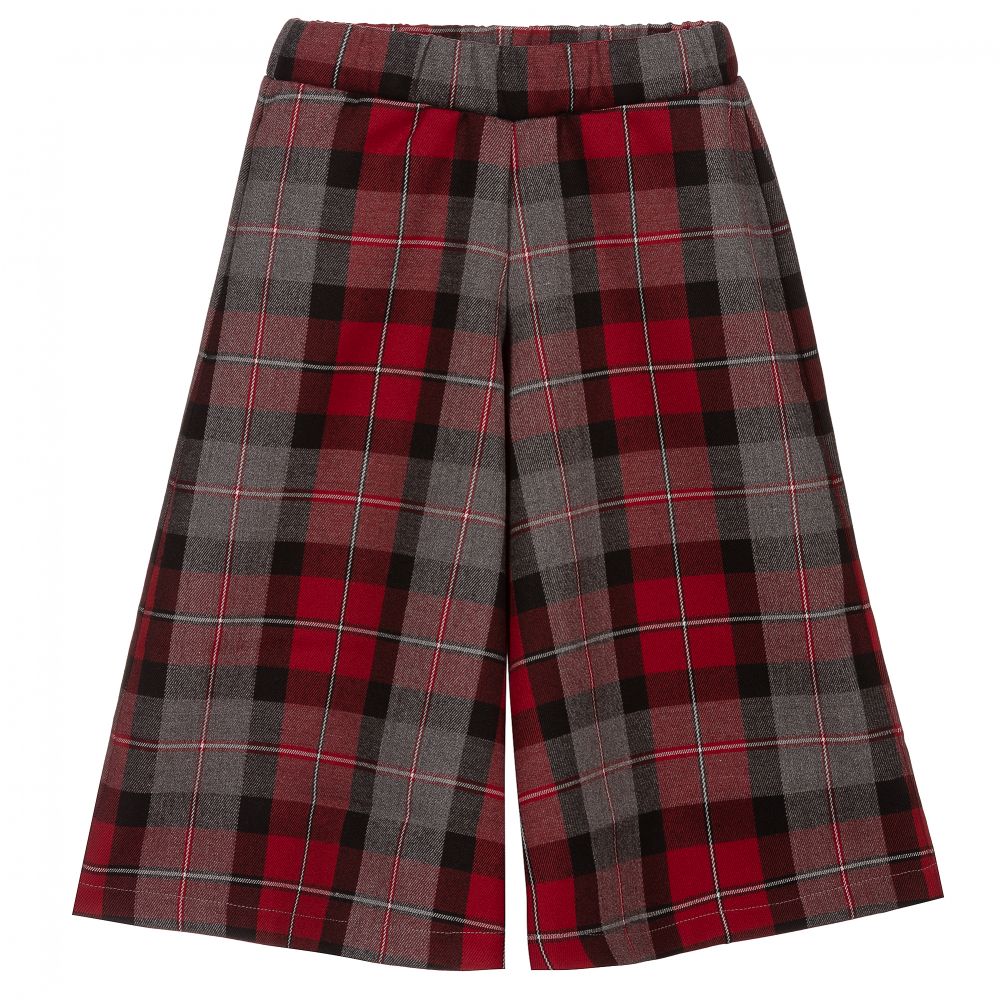 Piccola Ludo - Red & Grey Check Culottes | Childrensalon