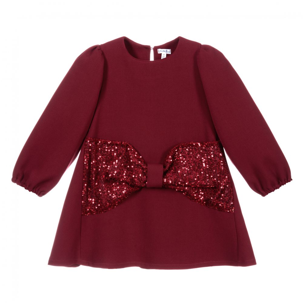 Piccola Ludo - Red Sequinned Bow Dress | Childrensalon