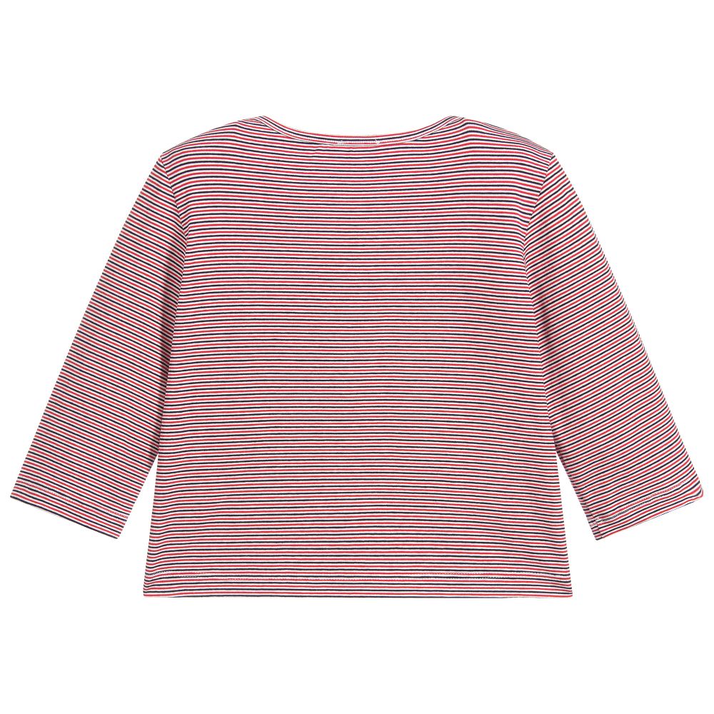 Piccola Ludo-Red Striped Viscose Top | Childrensalon Outlet