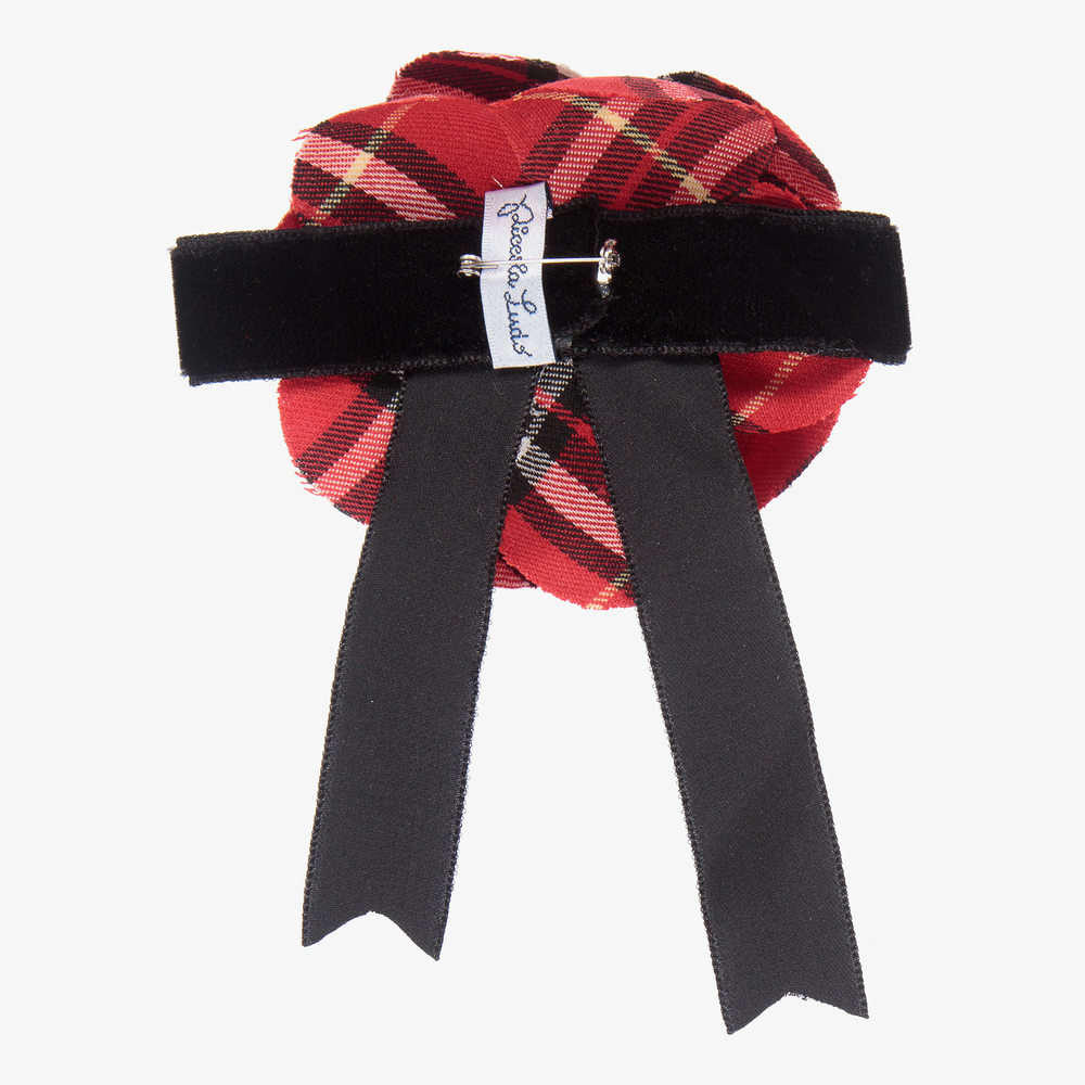 Piccola Ludo-Брошь-цветок в шотландскую клетку (11см) | Childrensalon Outlet