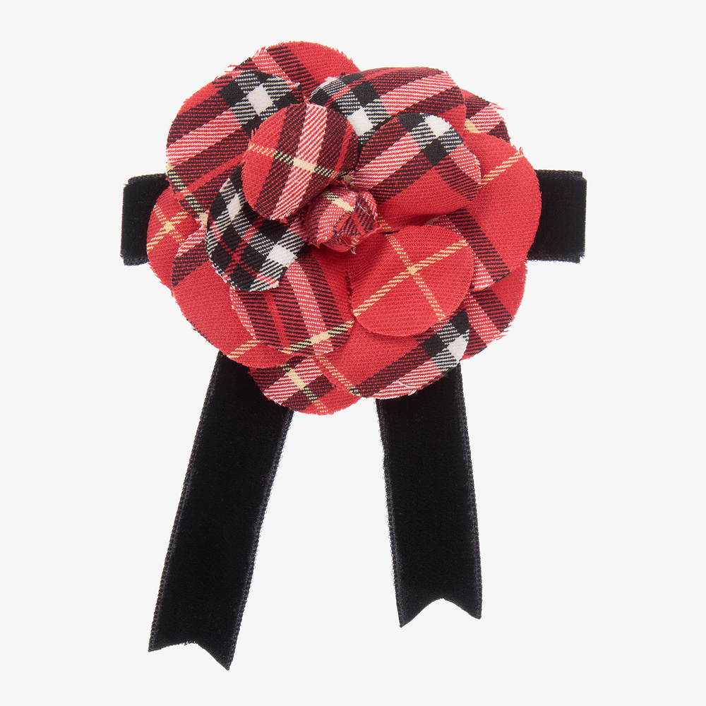 Piccola Ludo - Tartan Flower Brooch (11cm) | Childrensalon