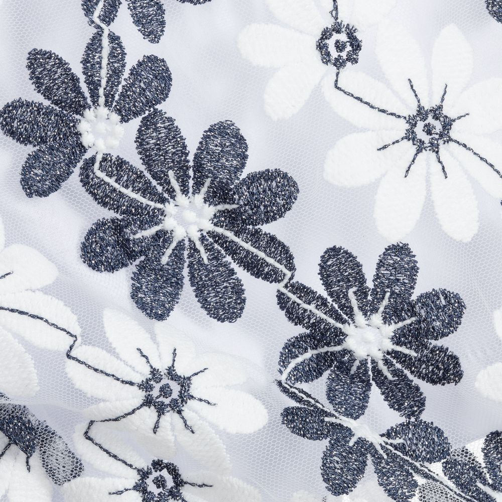 Piccola Ludo-White & Blue Wide-Leg Trousers | Childrensalon Outlet