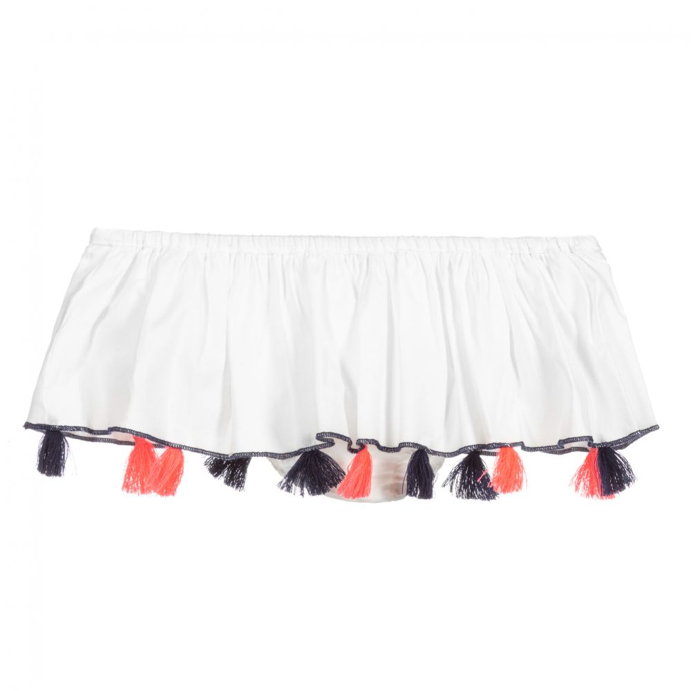 Piccola Ludo - White Cotton Beach Skirt | Childrensalon