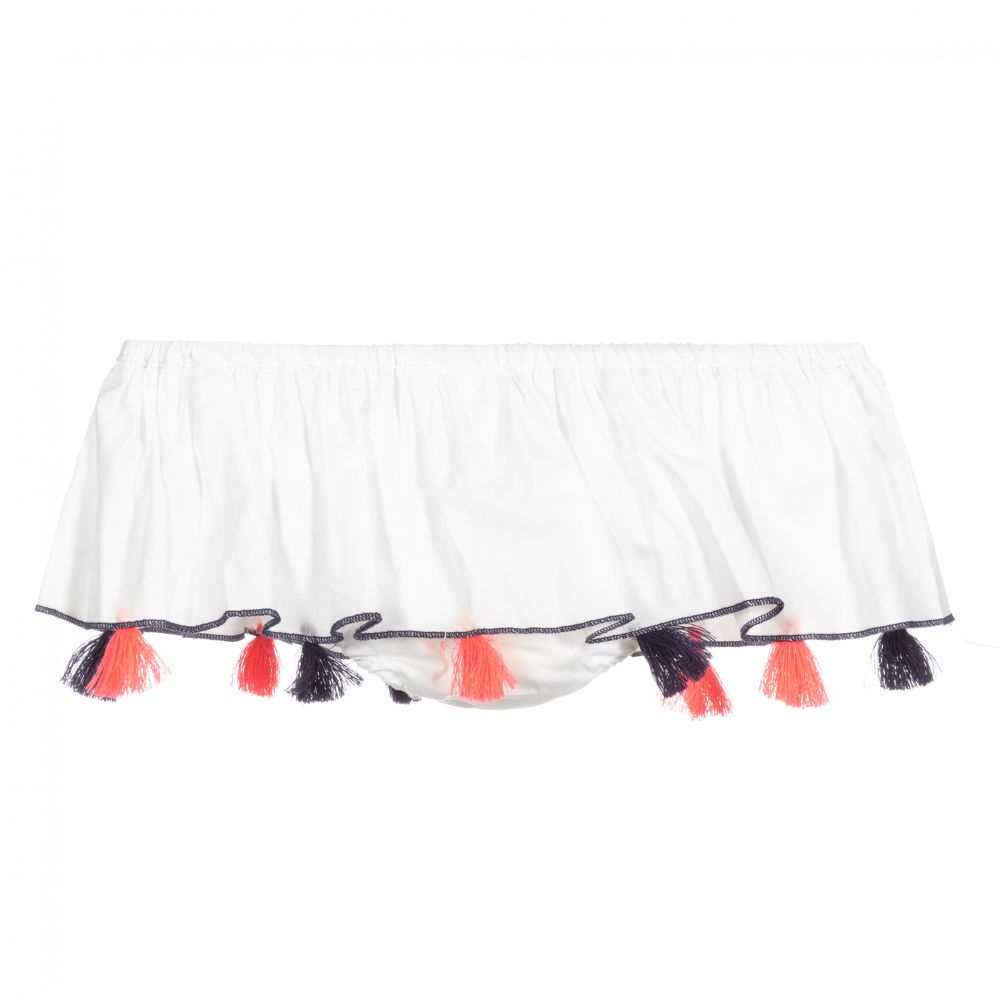 Piccola Ludo-White Cotton Beach Skirt | Childrensalon Outlet