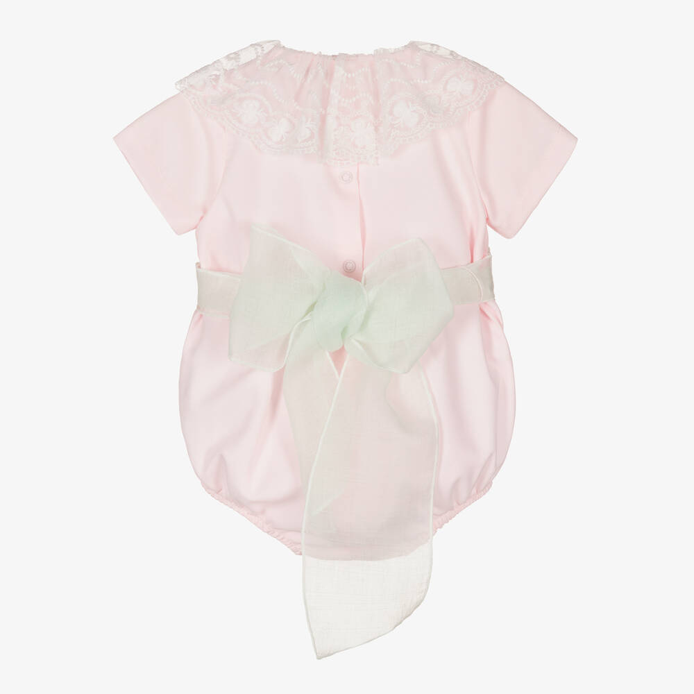 Piccola Speranza-Baby Girls Pink Cotton Shortie | Childrensalon Outlet