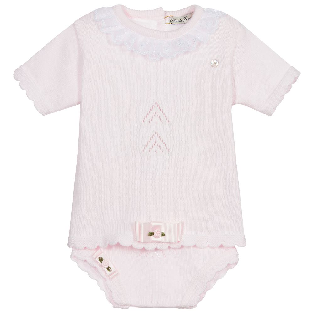 Piccola Speranza - Baby Girls Pink Shorts Set | Childrensalon
