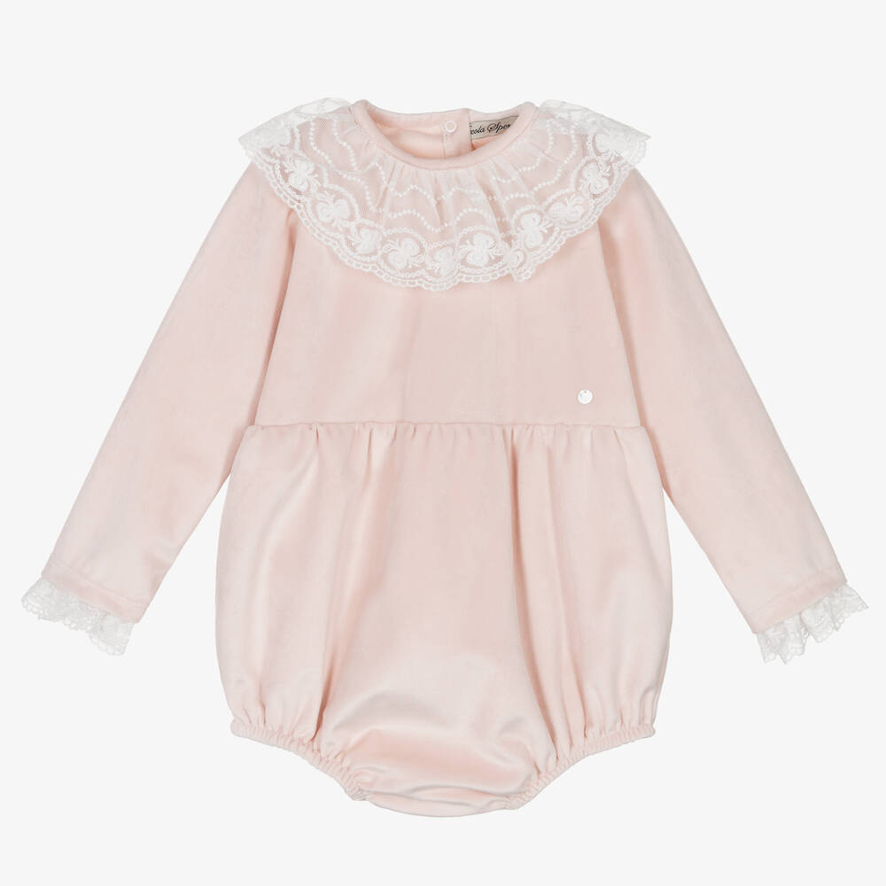 Piccola Speranza - Baby Girls Pink Velvet Shortie | Childrensalon