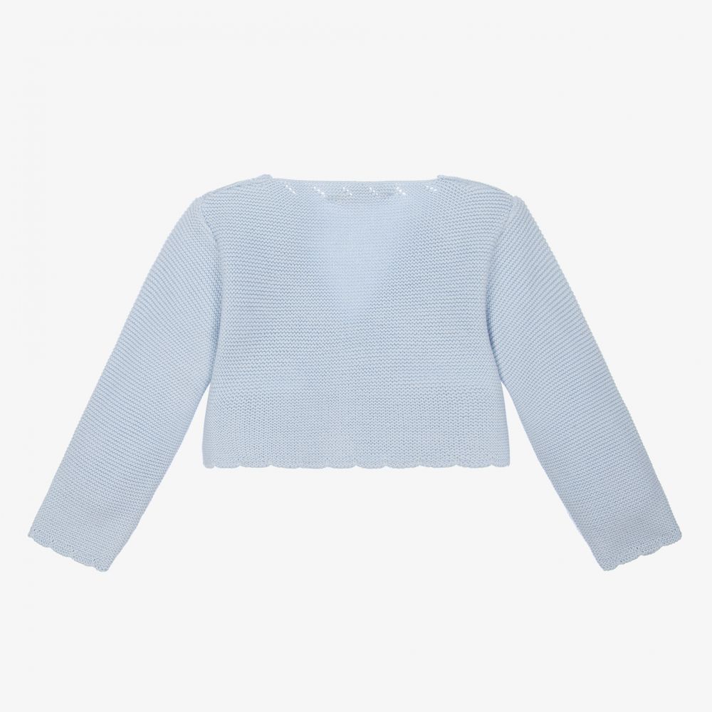 Piccola Speranza-Blue Knitted Cotton Cardigan | Childrensalon Outlet
