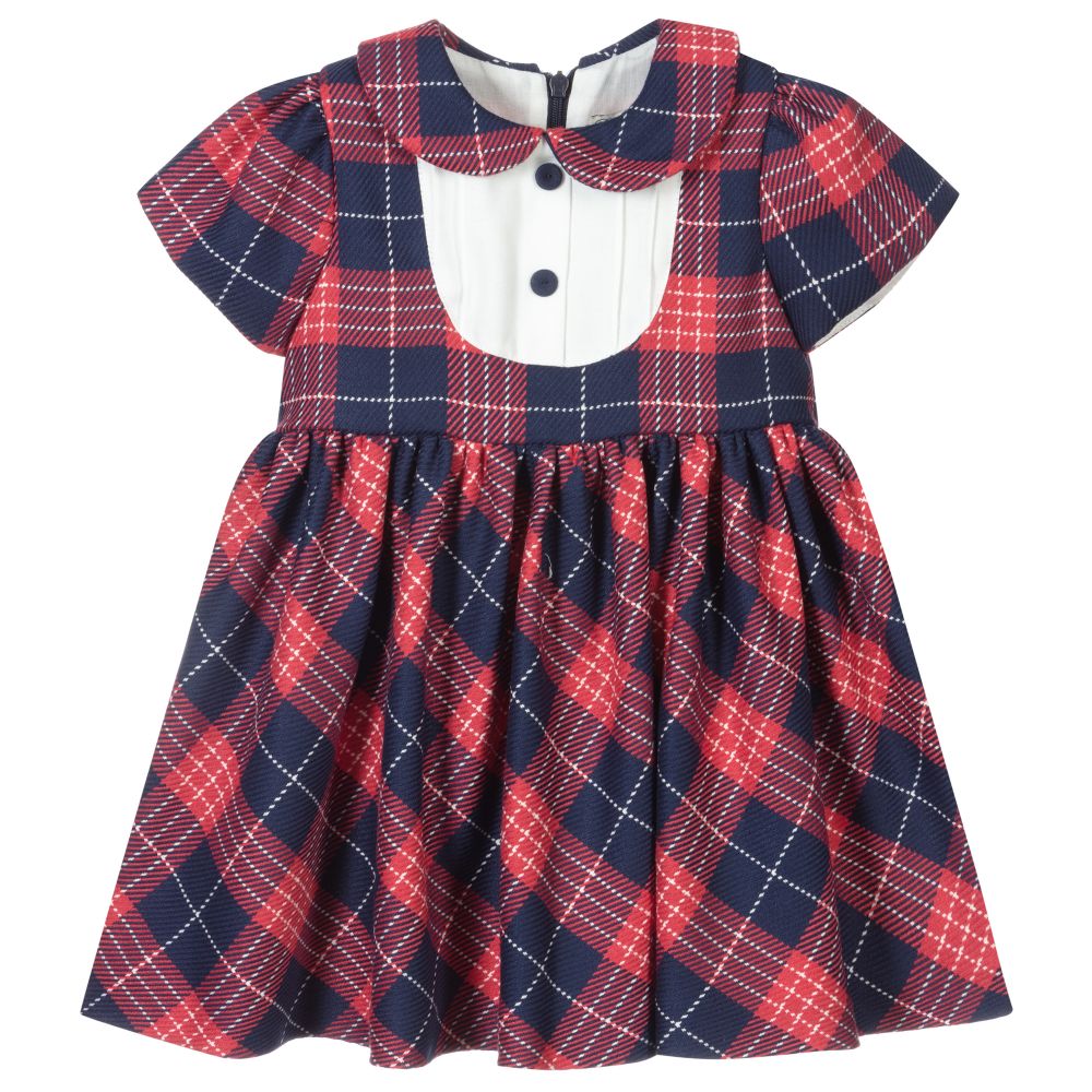 Piccola Speranza - Blue & Red Check Dress | Childrensalon
