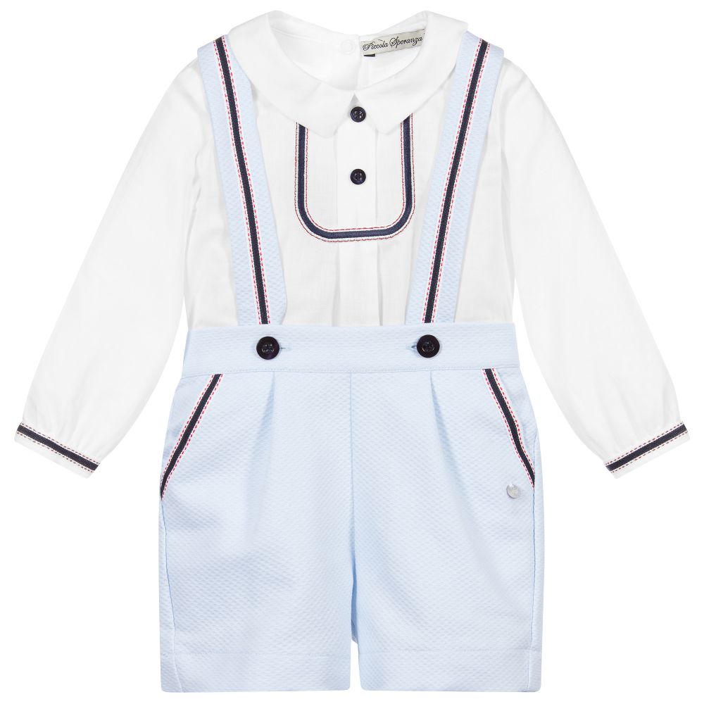 Piccola Speranza - Ensemble short bleu et blanc | Childrensalon