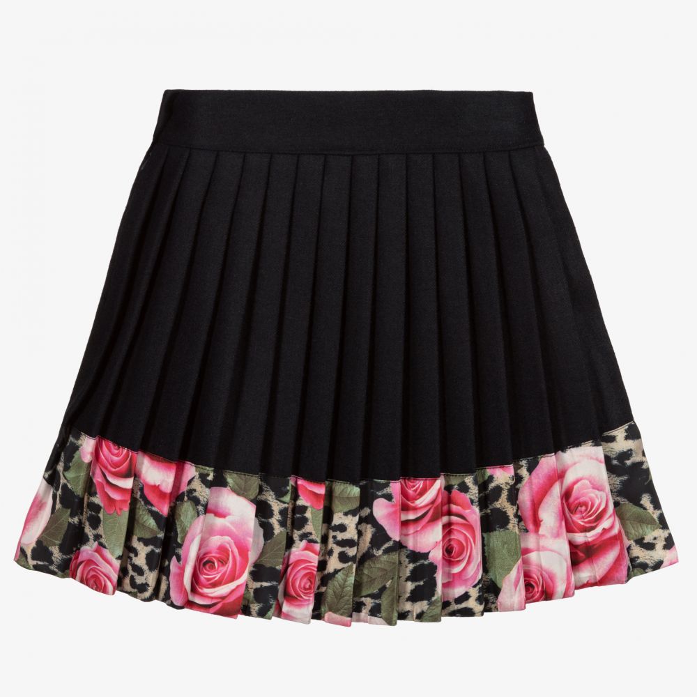 Piccola Speranza-Blue Wool Blend Pleated Skirt | Childrensalon Outlet