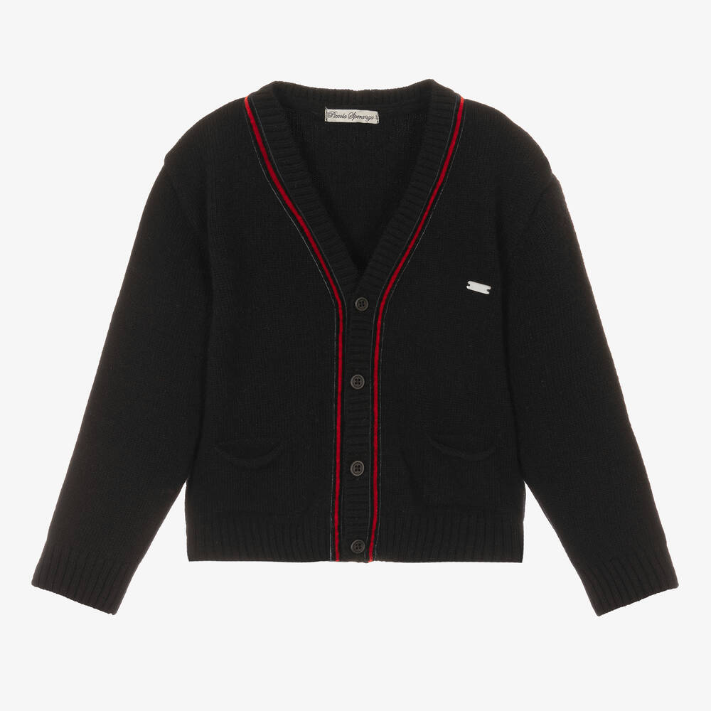 Piccola Speranza-Черный шерстяной кардиган | Childrensalon Outlet