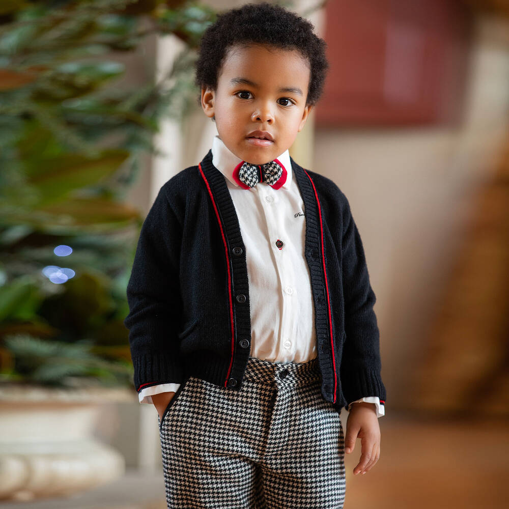 Piccola Speranza-Черный шерстяной кардиган | Childrensalon Outlet