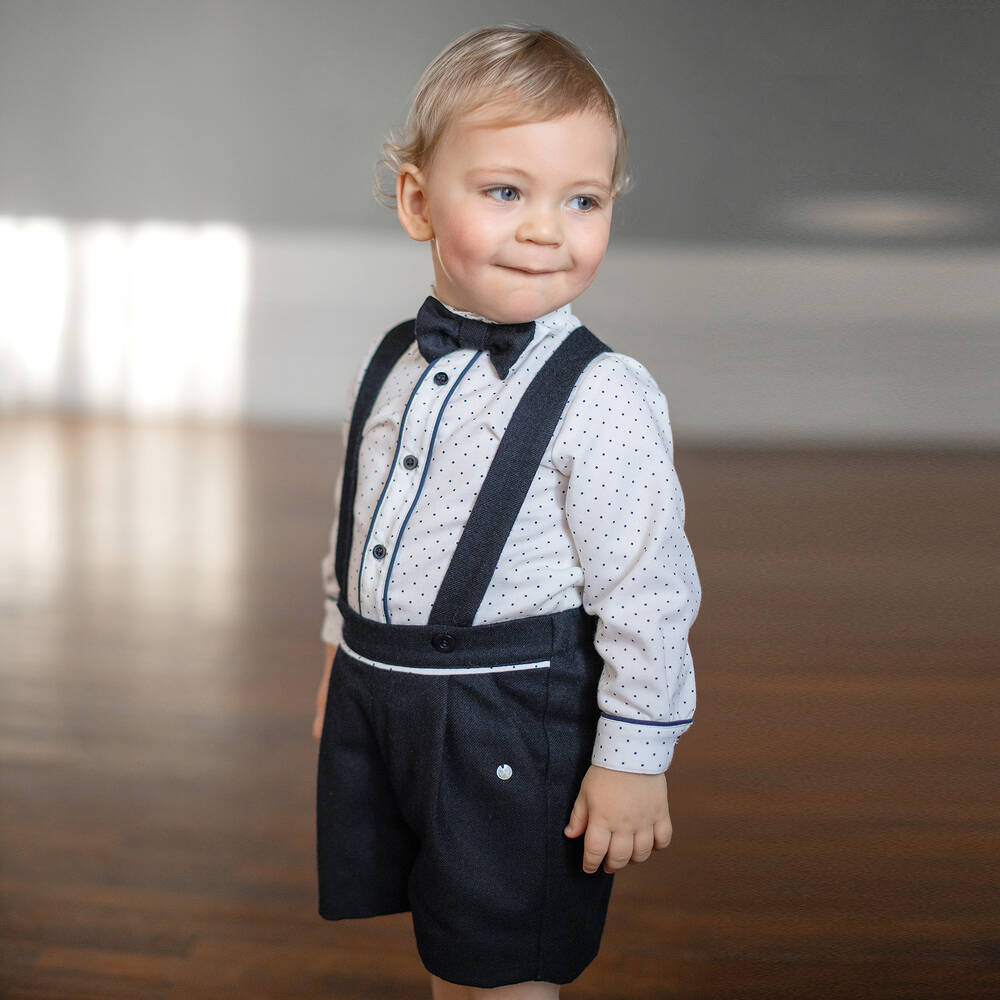 Piccola Speranza-Boys Blue 3 Piece Shorts Set | Childrensalon Outlet