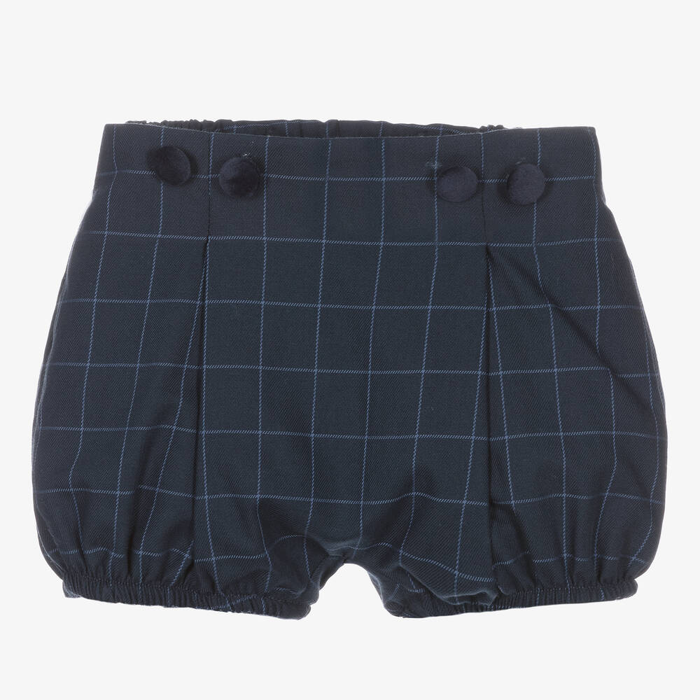 Piccola Speranza-Boys Blue Check Shorts Set | Childrensalon Outlet