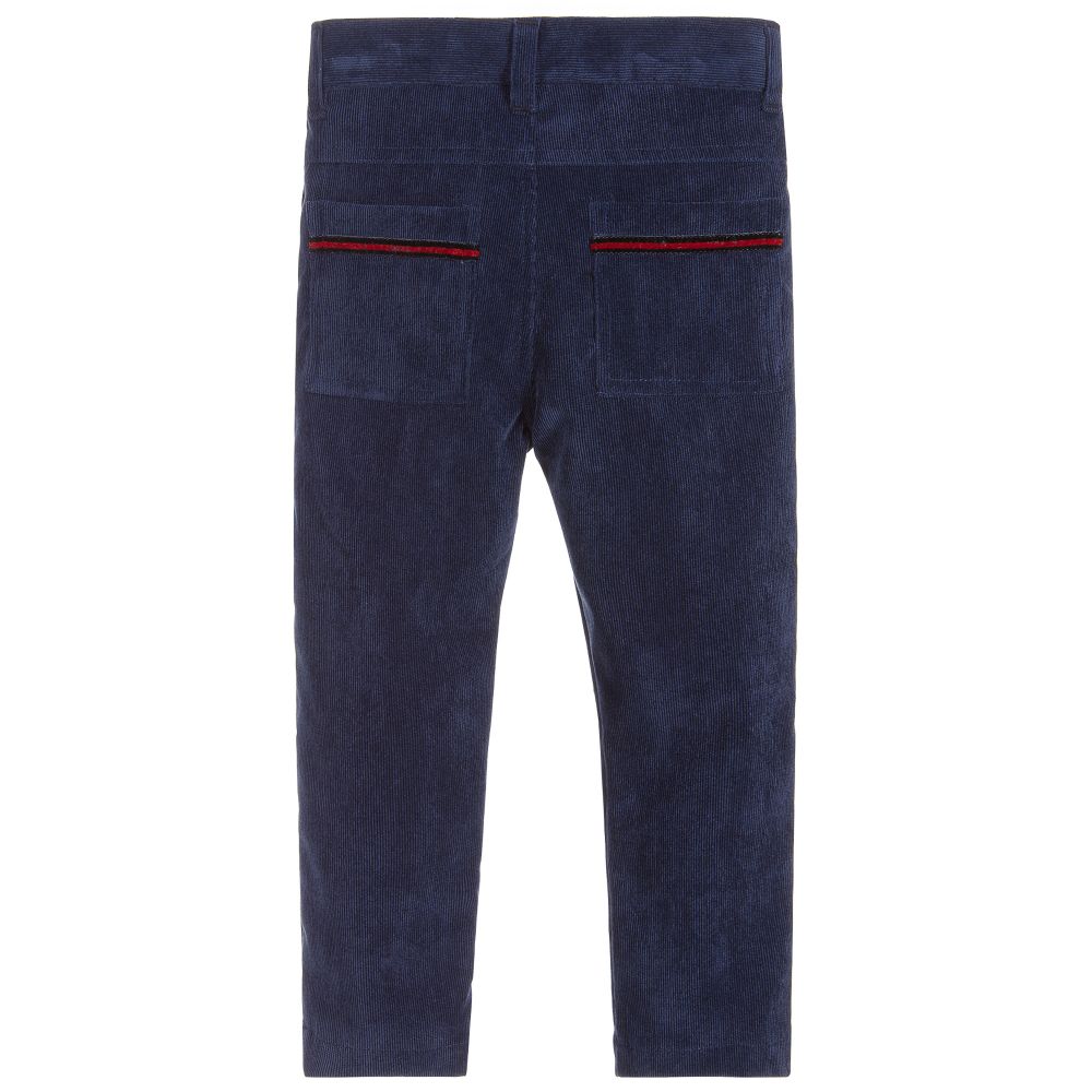 Piccola Speranza-Boys Blue Corduroy Trousers | Childrensalon Outlet