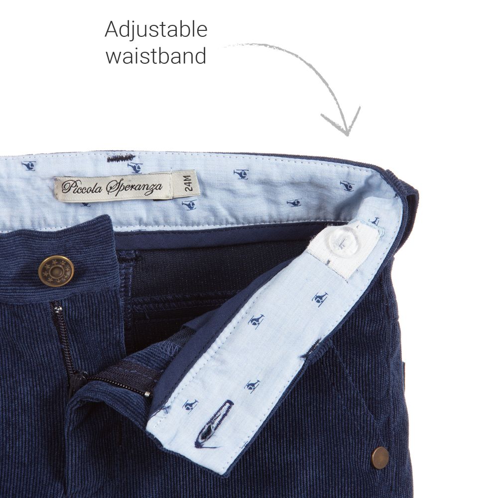 Piccola Speranza-Boys Blue Corduroy Trousers | Childrensalon Outlet
