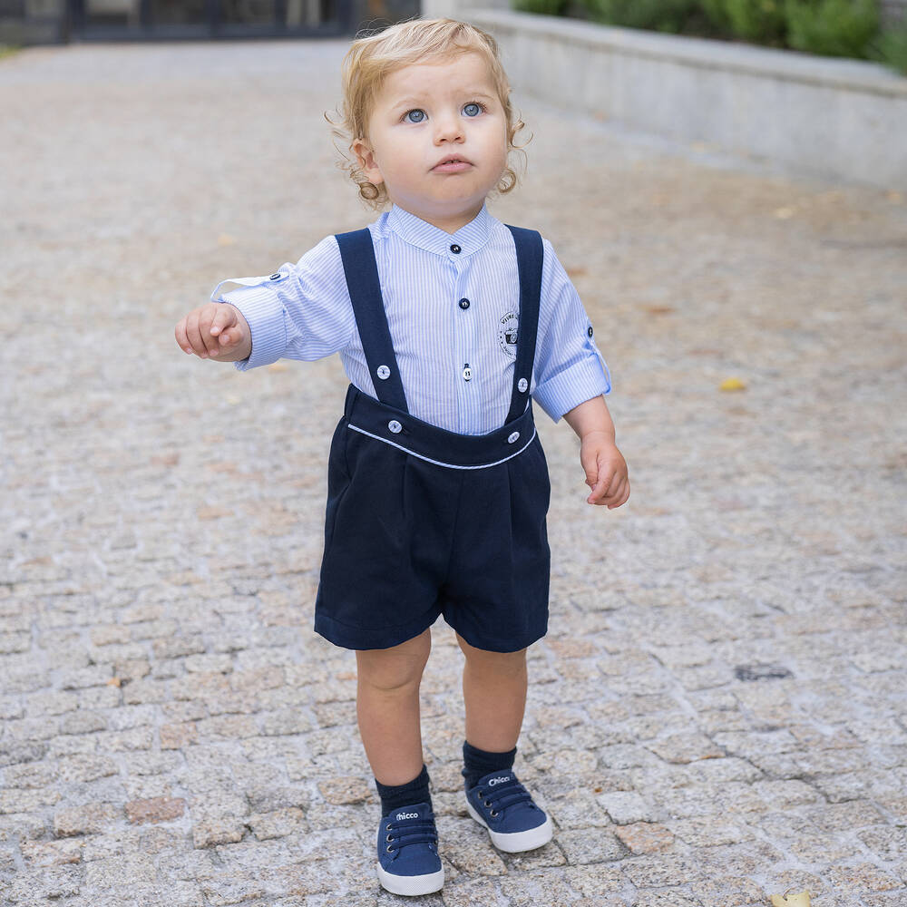 Piccola Speranza-طقم شورت أطفال ولادي قطن لون أزرق وكحلي | Childrensalon Outlet