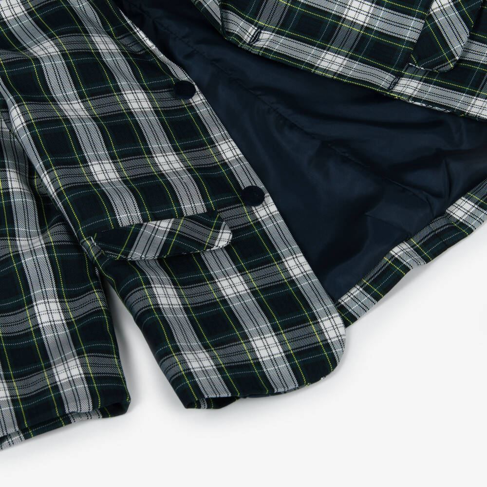 Piccola Speranza-جاكيت بليزر للأولاد بنقشة الترتان مع حواف مخملية | Childrensalon Outlet