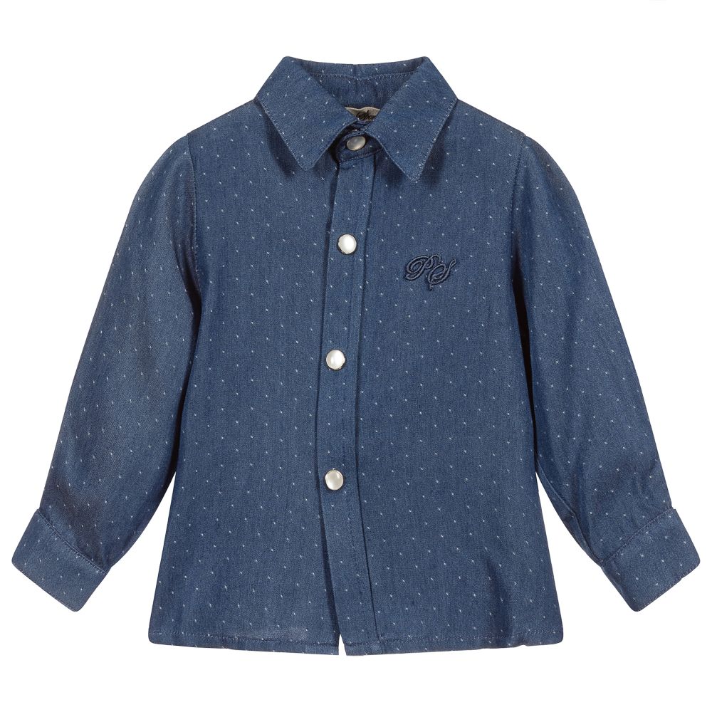 Piccola Speranza-Boys Blue Shirt & Bow Tie | Childrensalon Outlet