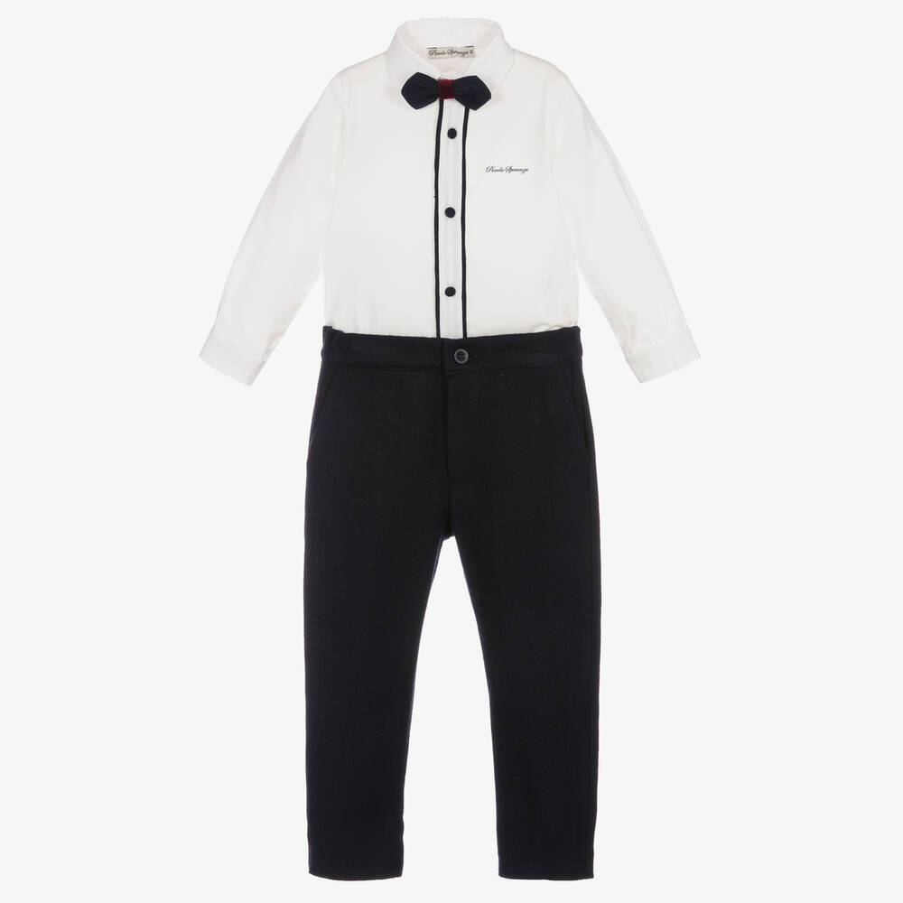 Piccola Speranza - Boys Blue Trousers Set | Childrensalon