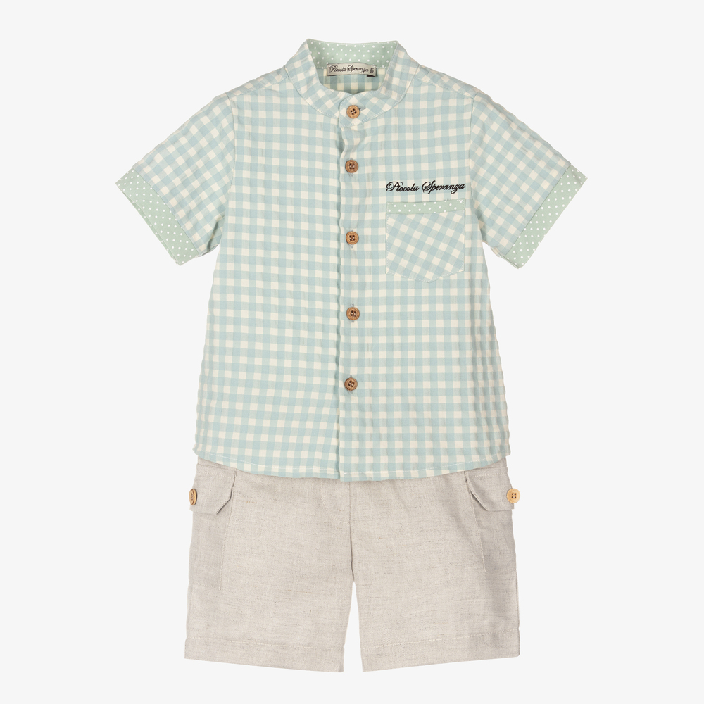 Piccola Speranza - Kariertes Hemd & Shorts Set (J) | Childrensalon