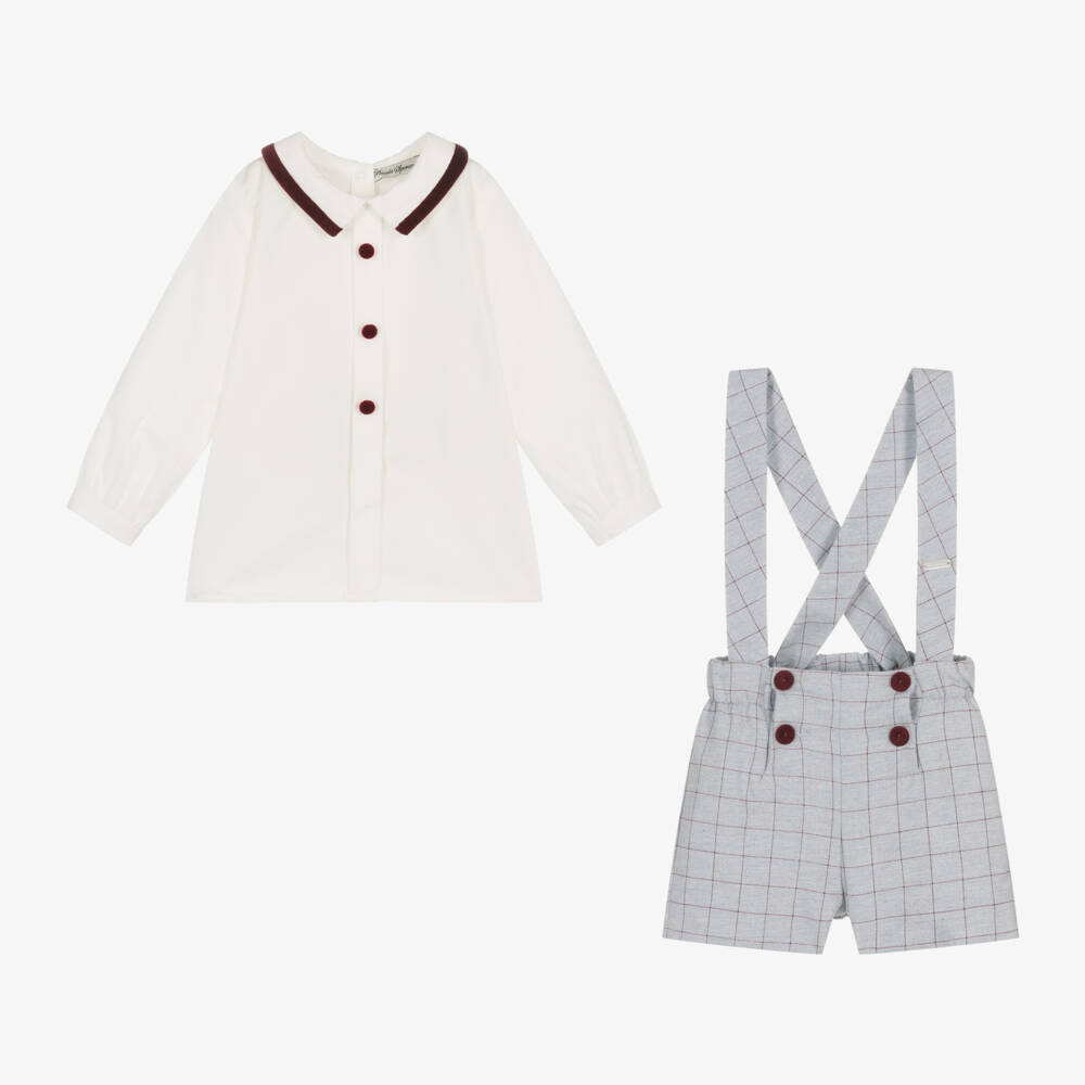 Piccola Speranza-Топ и серые шорты в клетку для мальчиков | Childrensalon Outlet