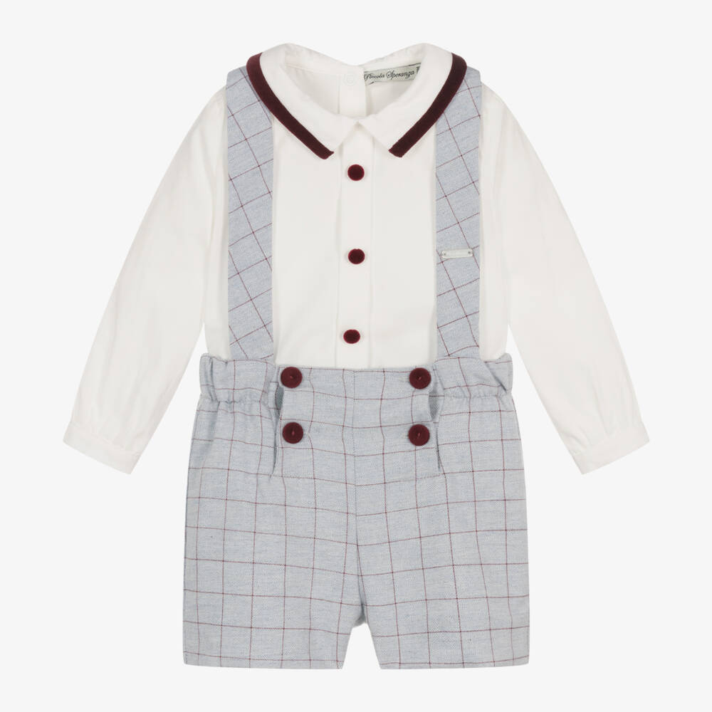 Piccola Speranza-Boys Classic Grey Shorts Ensemble | Childrensalon Outlet