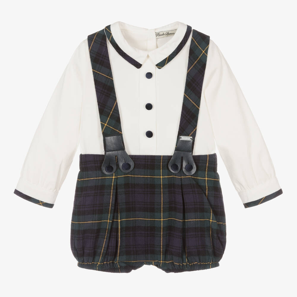 Piccola Speranza - Top & Schottenkaro-Shorts Set Grün | Childrensalon