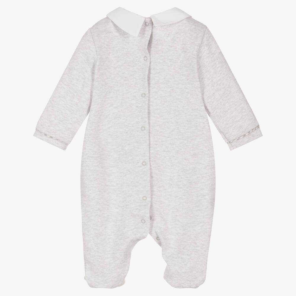 Piccola Speranza-Boys Grey Bow Tie Babygrow | Childrensalon Outlet