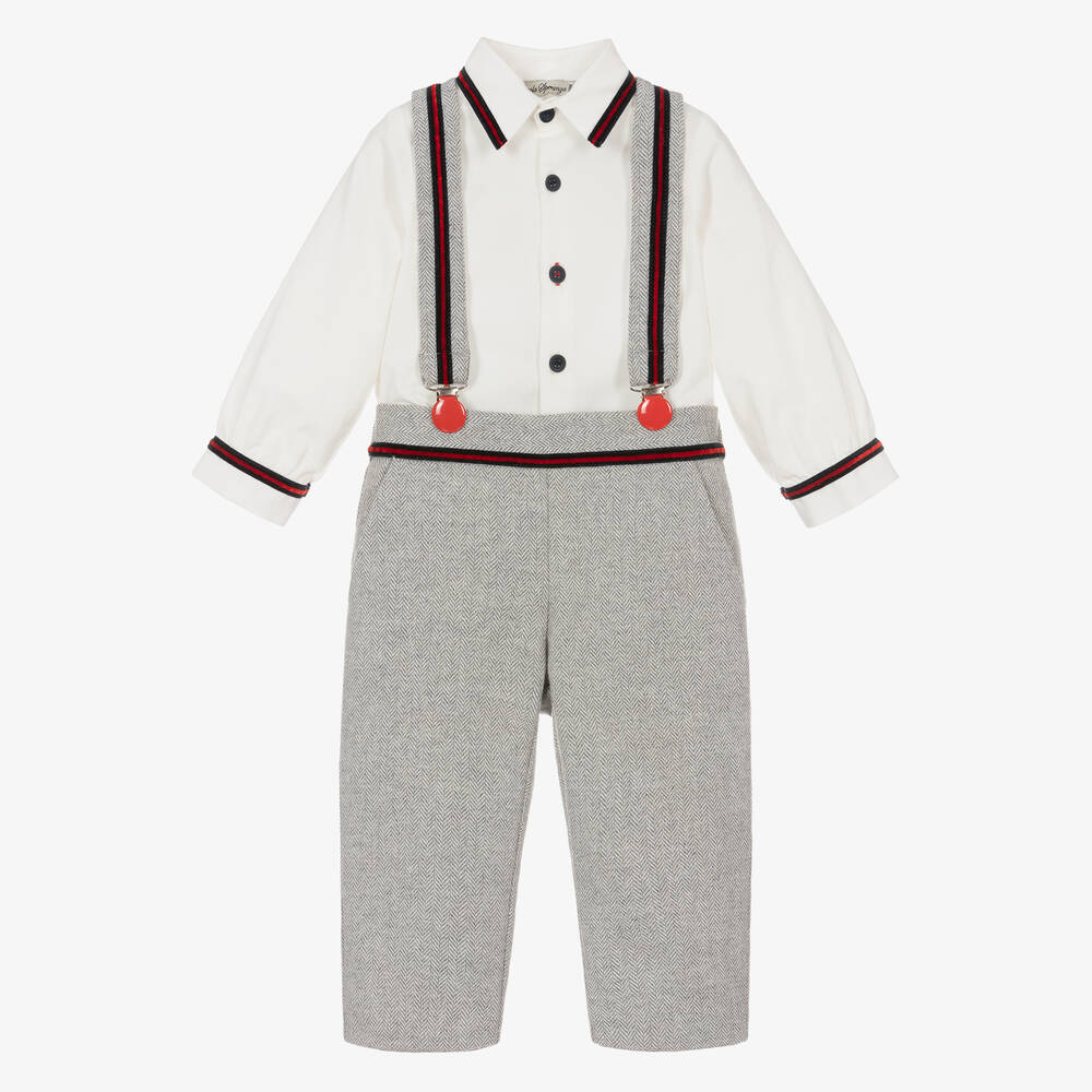Piccola Speranza - Рубашка и серые брюки в елочку из хлопка | Childrensalon