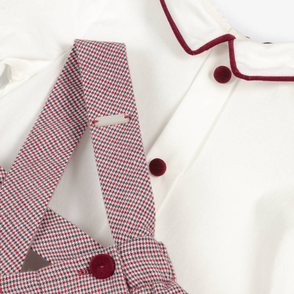 Piccola Speranza-Boys Ivory Shirt and Burgundy Shorts | Childrensalon Outlet