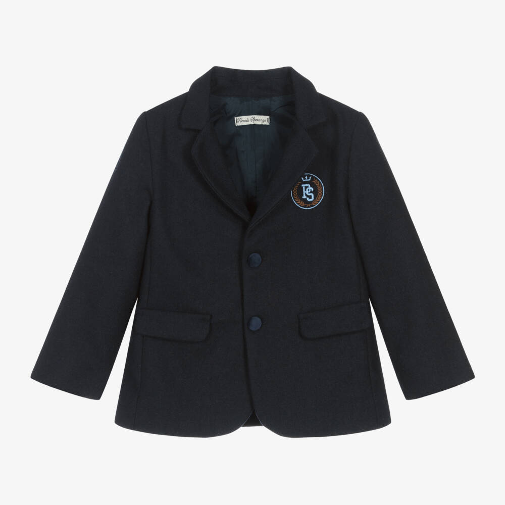 Piccola Speranza-Boys Midnight Wool Blazer | Childrensalon Outlet