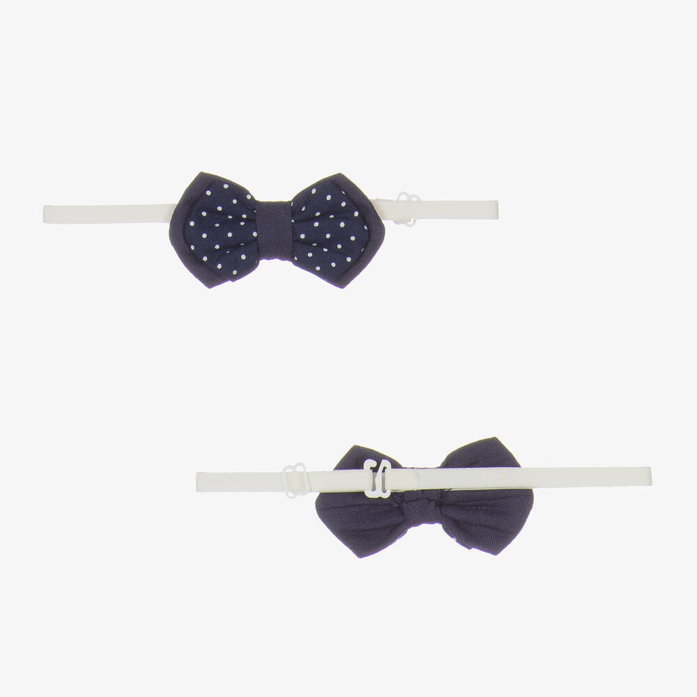 Piccola Speranza-طقم شورت قطن وكتان لون أبيض وكحلي للأولاد | Childrensalon Outlet