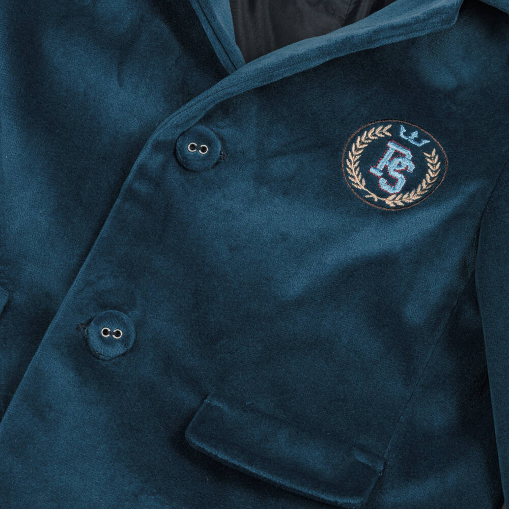 Piccola Speranza-Бархатный синий пиджак для мальчиков | Childrensalon Outlet