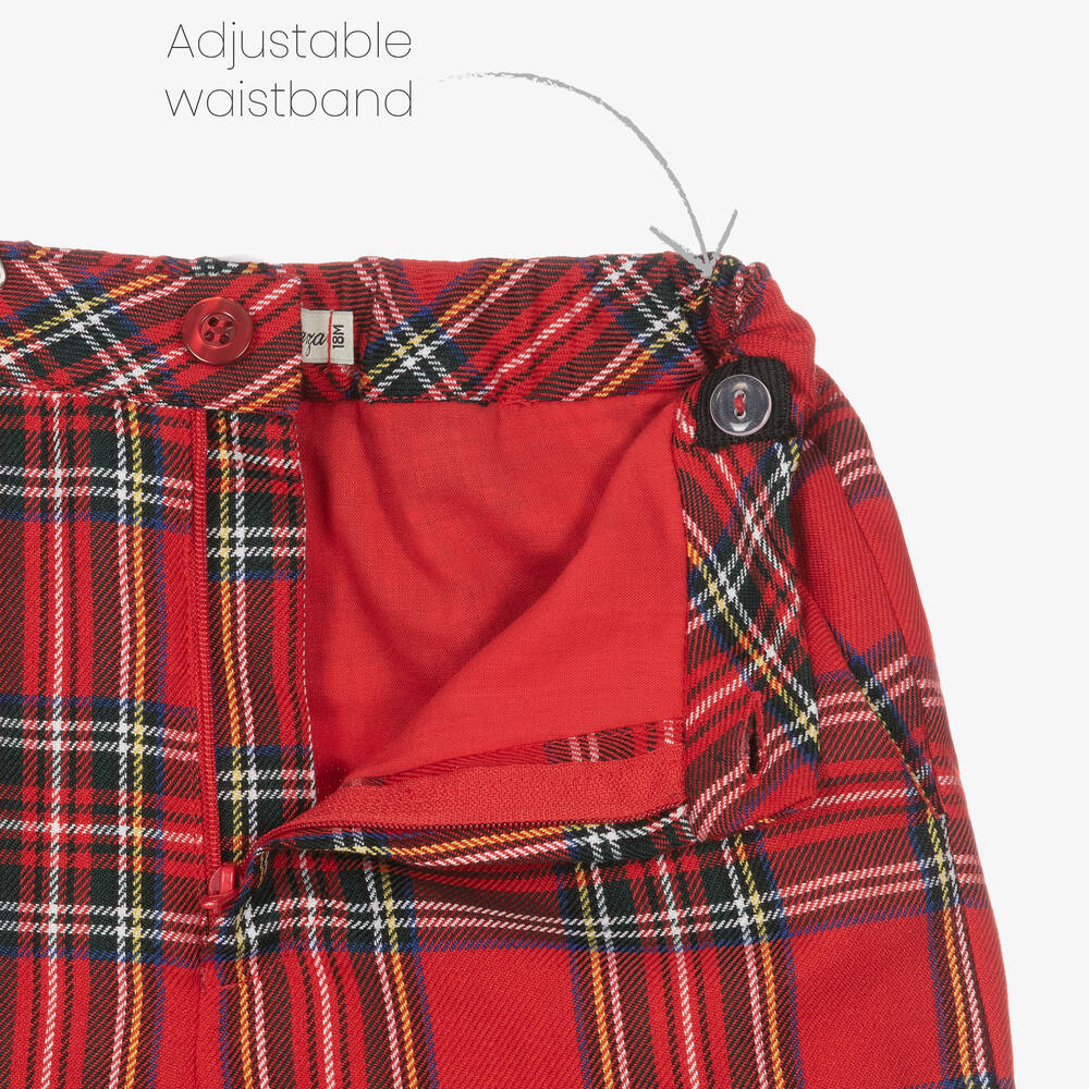 Piccola Speranza-Boys Red Tartan Shorts Set | Childrensalon Outlet