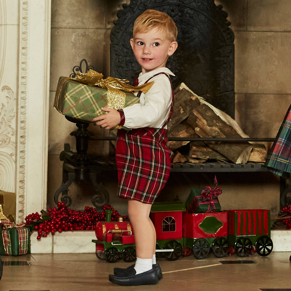 بيكولا سبيرانزا-بودي سوت تارتان لون أحمر  | Childrensalon Outlet