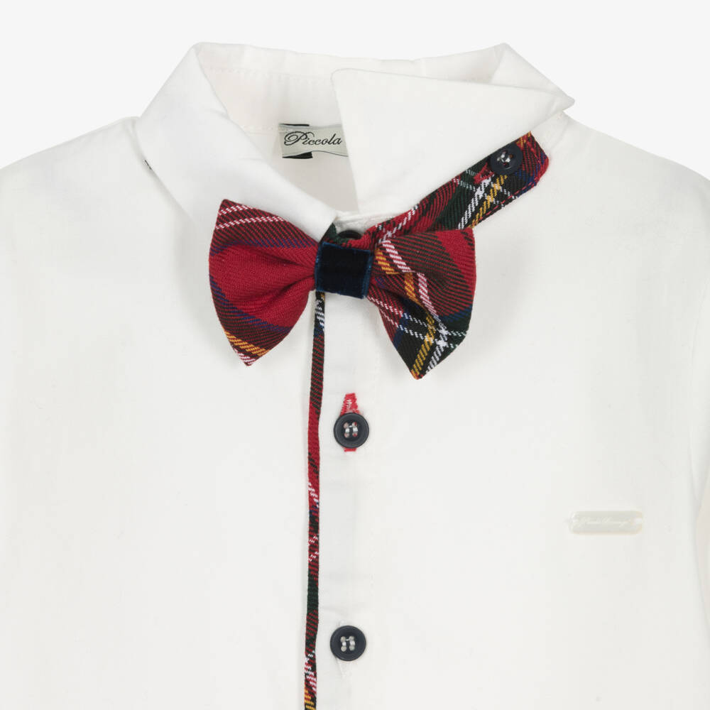 Piccola Speranza-Boys Tartan Red Shorts Ensemble | Childrensalon Outlet